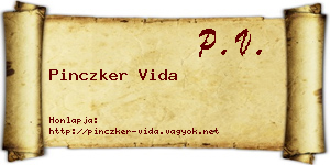Pinczker Vida névjegykártya